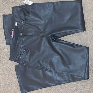 Bubblegum Black Shiny Pants